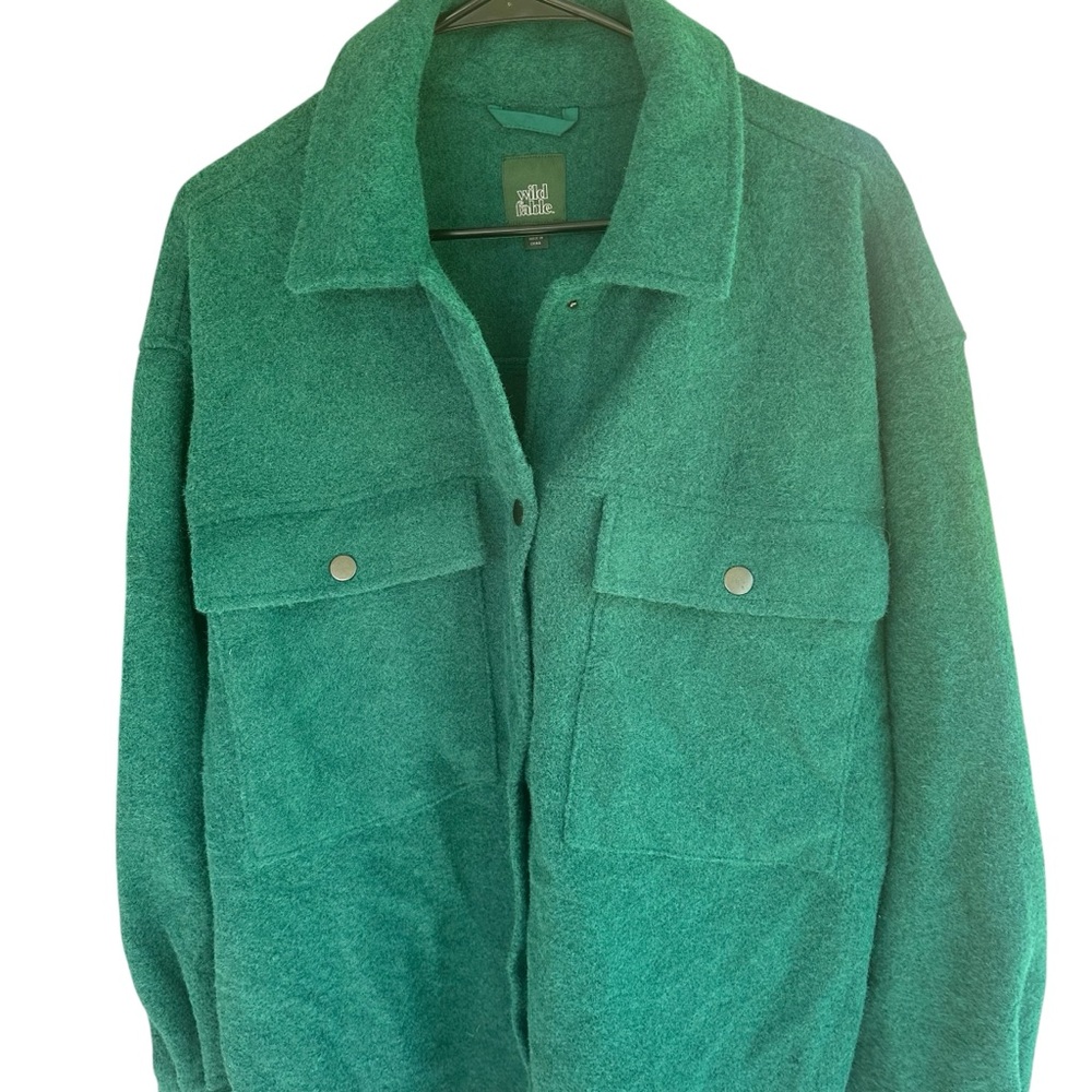 Wild Fable Women’s Green Snap Up Shacket Sz med - Picture 3 of 4
